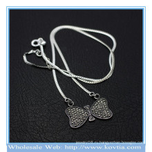 Оптовые новые 925 серебряные сладкие цепи bowknot кулон ожерелье 850068